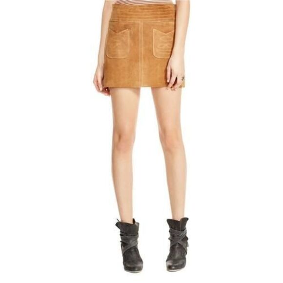 Free People Dresses & Skirts - NWOT Free People Modern Love Suede Skirt Size 8